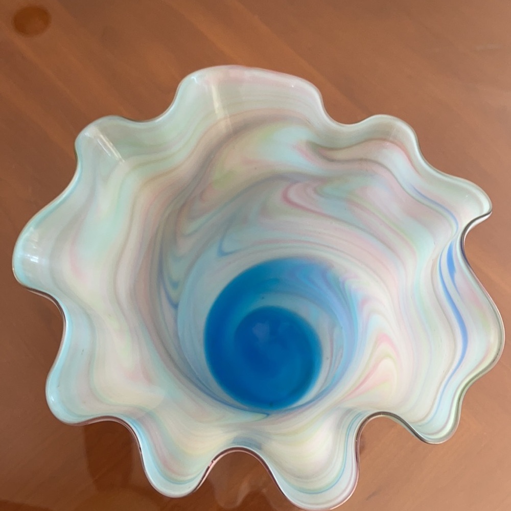 Vintage Hand Blown Glass Vase NWOT - Picture 4 of 7